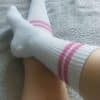 Weiß- Pinke Tennissocken. Größe 37 Extra für dich beliebig lang getragen, Standard 3 Tage